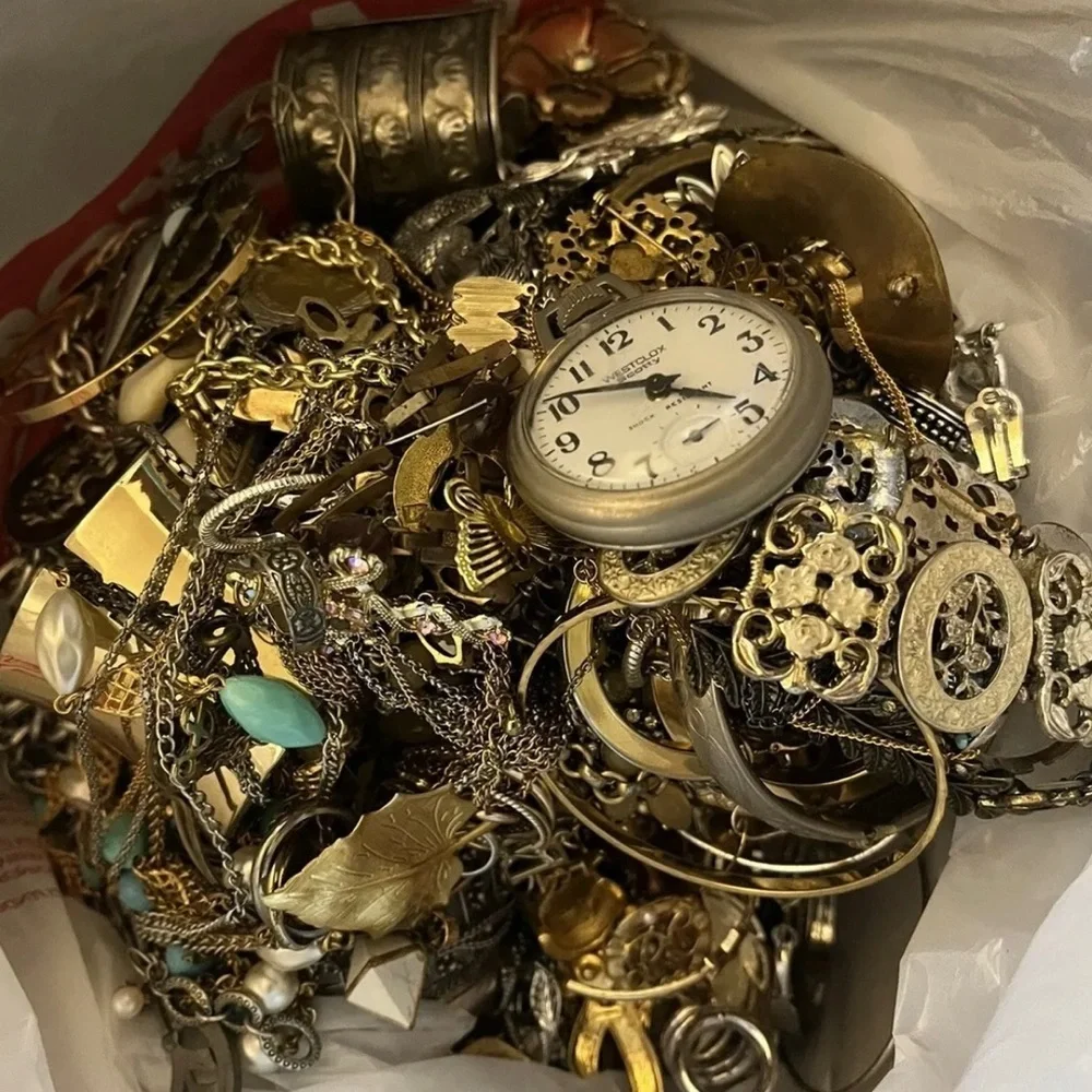 Vtg Modern Jewelry Jar Lot~ 2-3 LBs ALL Wearable REPURPOSE INVENTORY LBS NO JUNK
